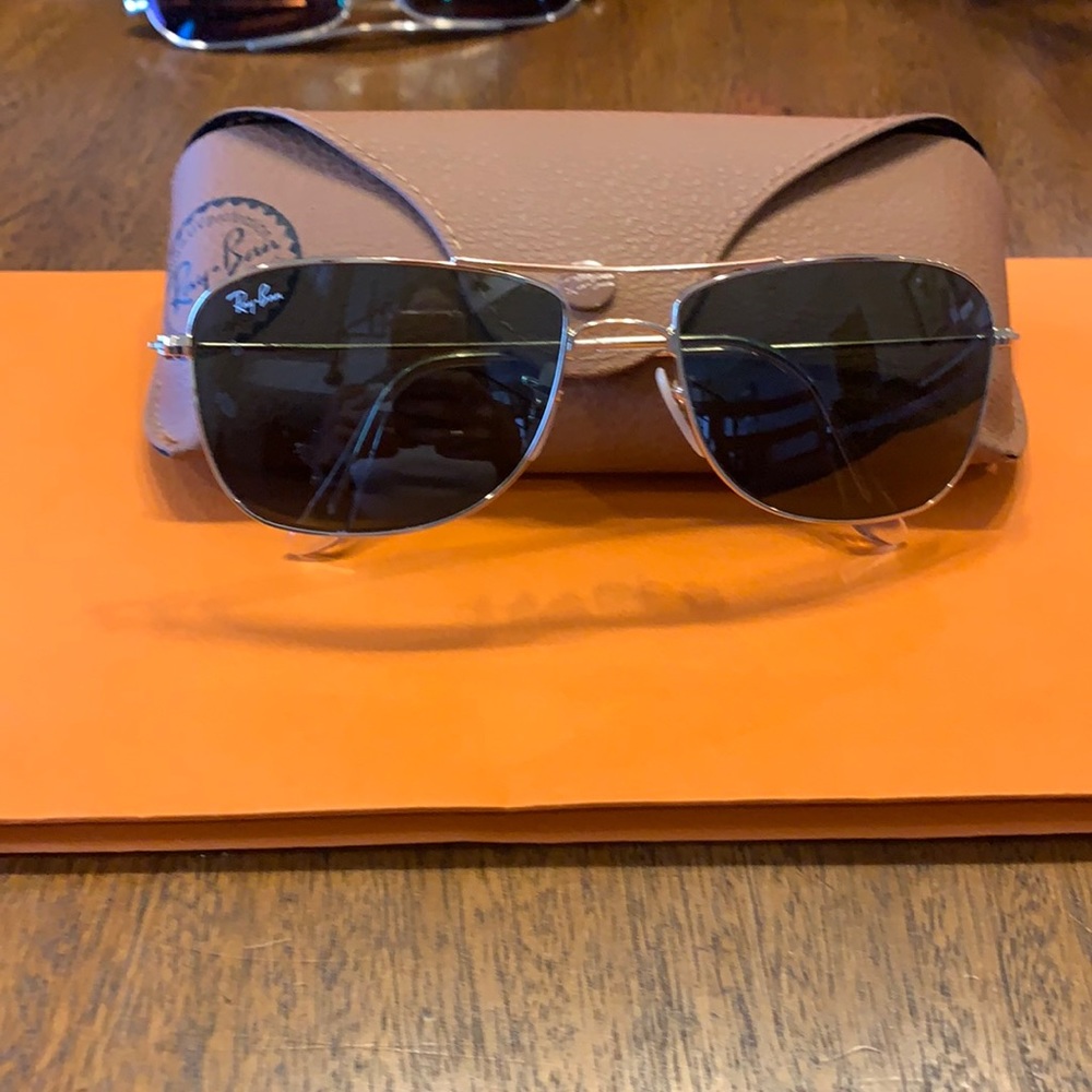 Ray Ban Square Frame Aviator Sunglasses Gem